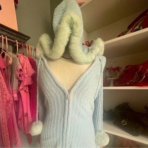 Fuzzy Bebe sport Pom Pom sweater